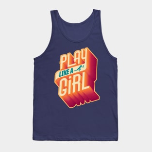 Play Like a Girl | 3D Text Volleyball Design Tank Top